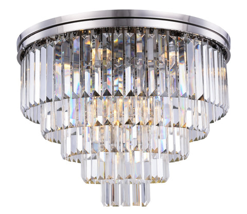 ZC121-1231F32PN/RC - Urban Classic: Sydney 17 light Polished nickel Flush Mount Clear Royal Cut Crystal