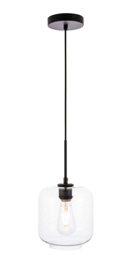 ZC121-LD2272BK - Living District: Collier 1 light Black and Clear glass pendant