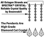 Swarovski Crystal Trimmed 19th C. Baroque Iron & Crystal Chandelier Lighting H 22" x W 30"-Dressed w/Large, Luxe Crystals! Good for Dining room, Foyer, Entryway, Living Room, Bedroom! w/ White Shades - G93-WHITESHADES/B62/B89/995/18SW